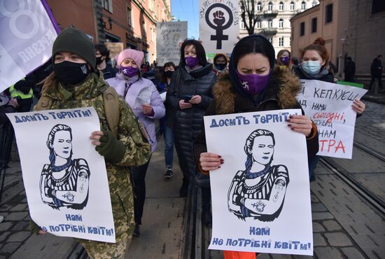 Демонстрации, посвященные Международному женскому дню, за рубежом