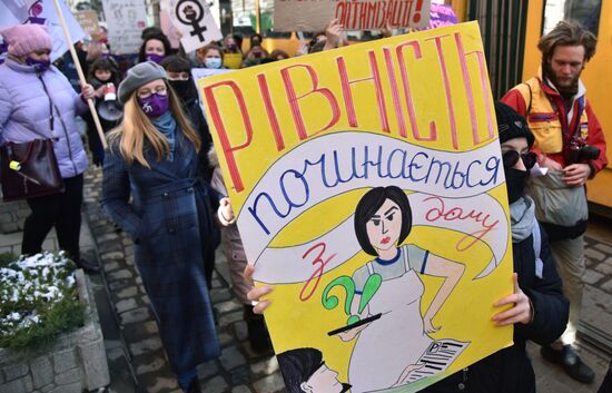 Демонстрации, посвященные Международному женскому дню, за рубежом