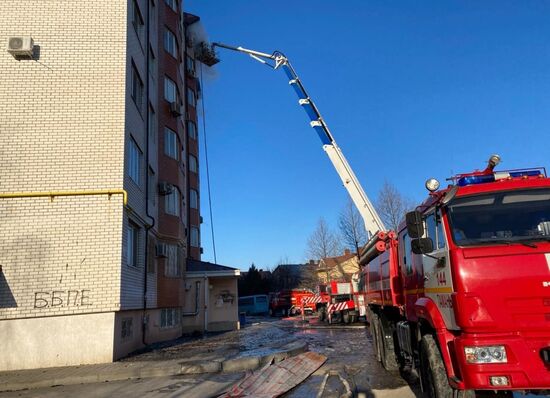 Пожар в многоэтажке в Анапе