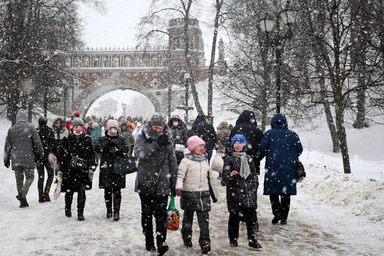 Снегопад в Москве