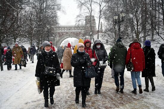 Снегопад в Москве