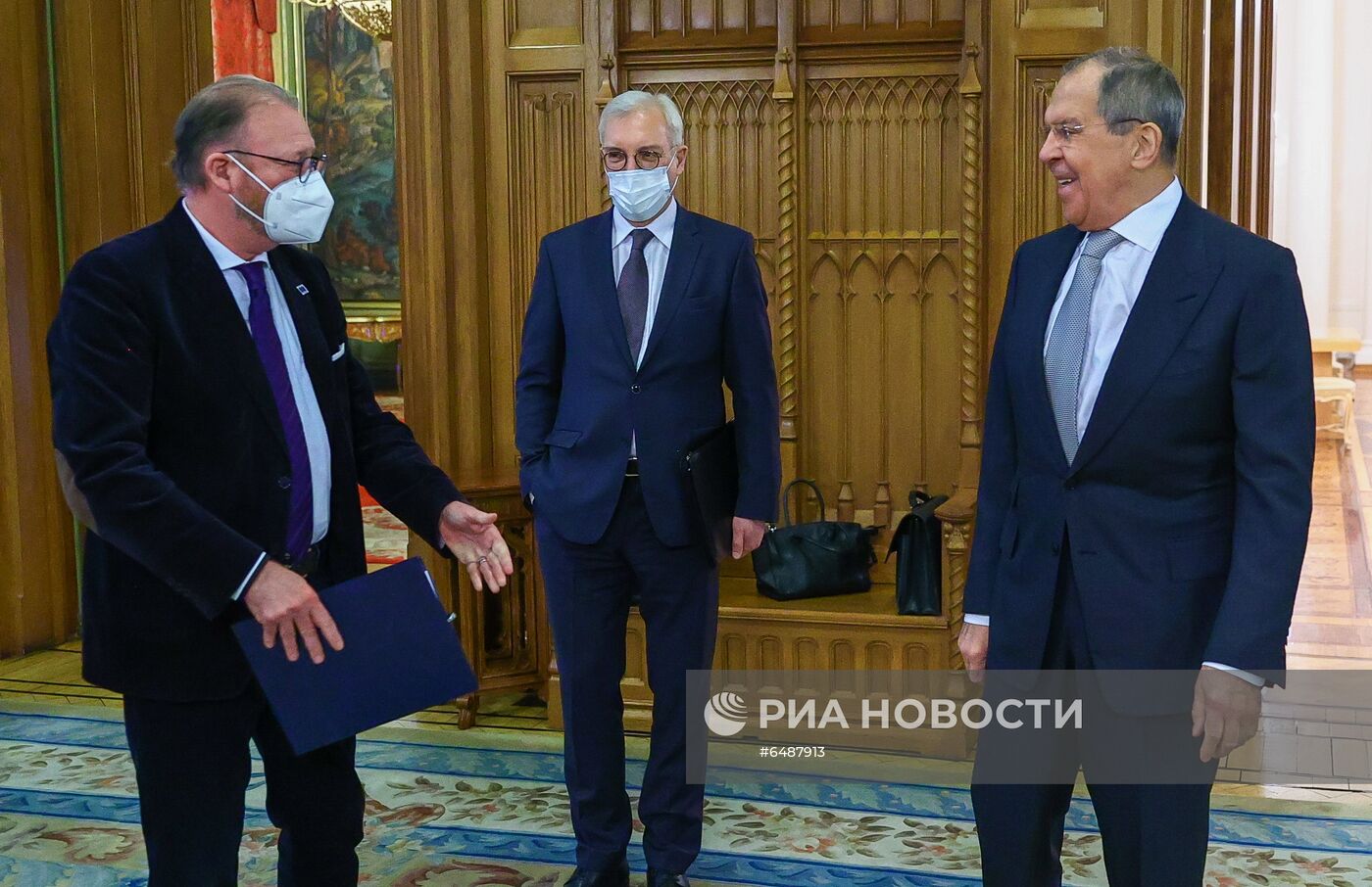 Встреча главы МИД РФ С. Лаврова с председателем ПАСЕ Х. Дамсом