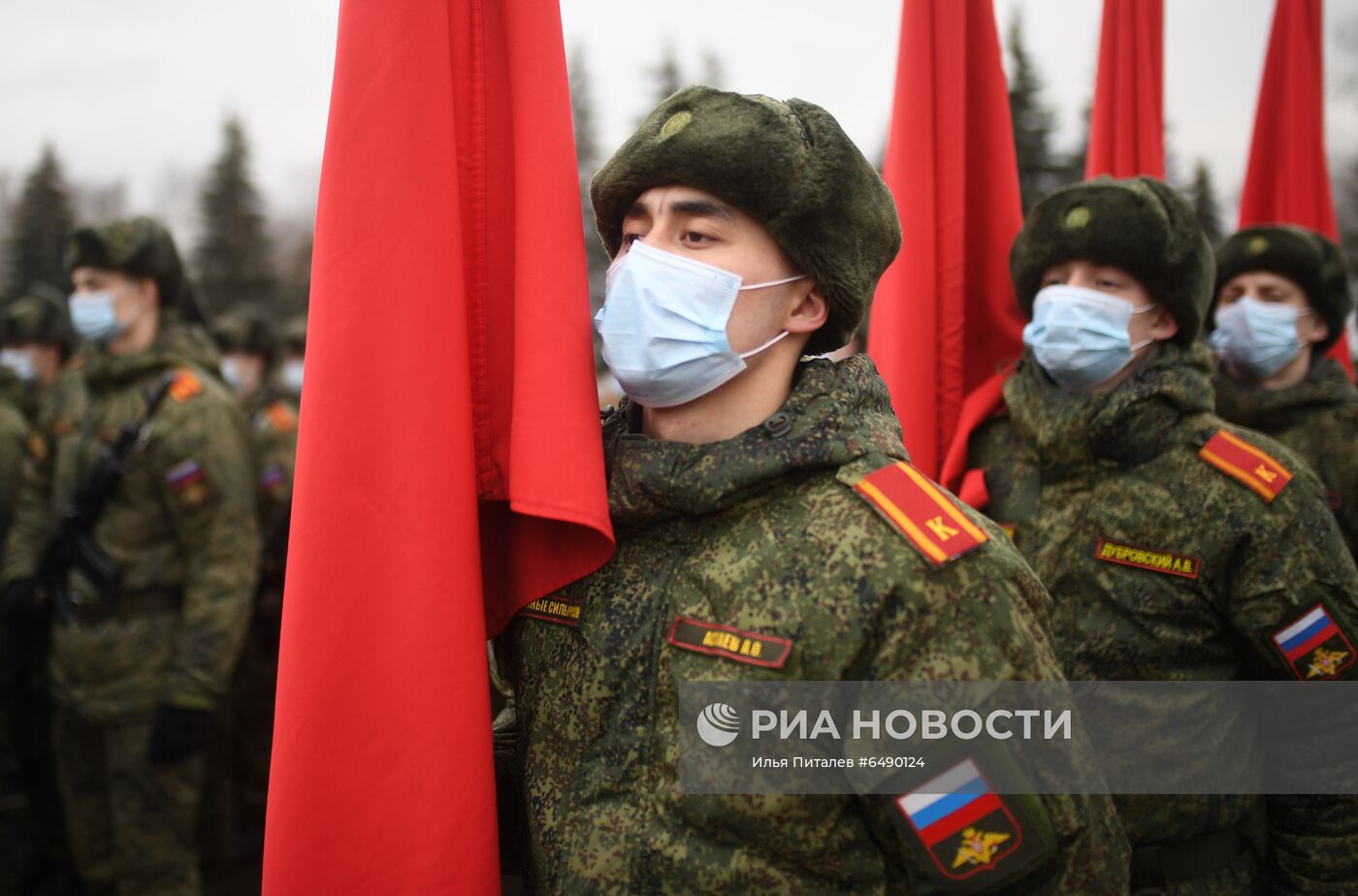 Подготовка курсантов к военному параду на Красной площади 