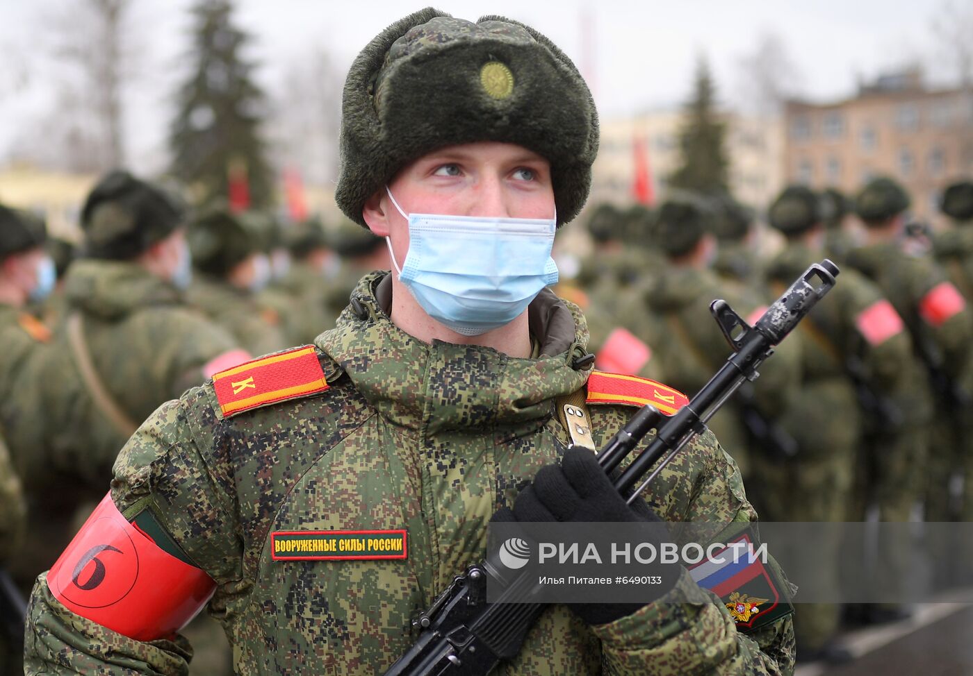 Подготовка курсантов к военному параду на Красной площади 