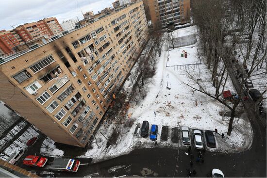 Взрыв произошел в жилом доме в Химках