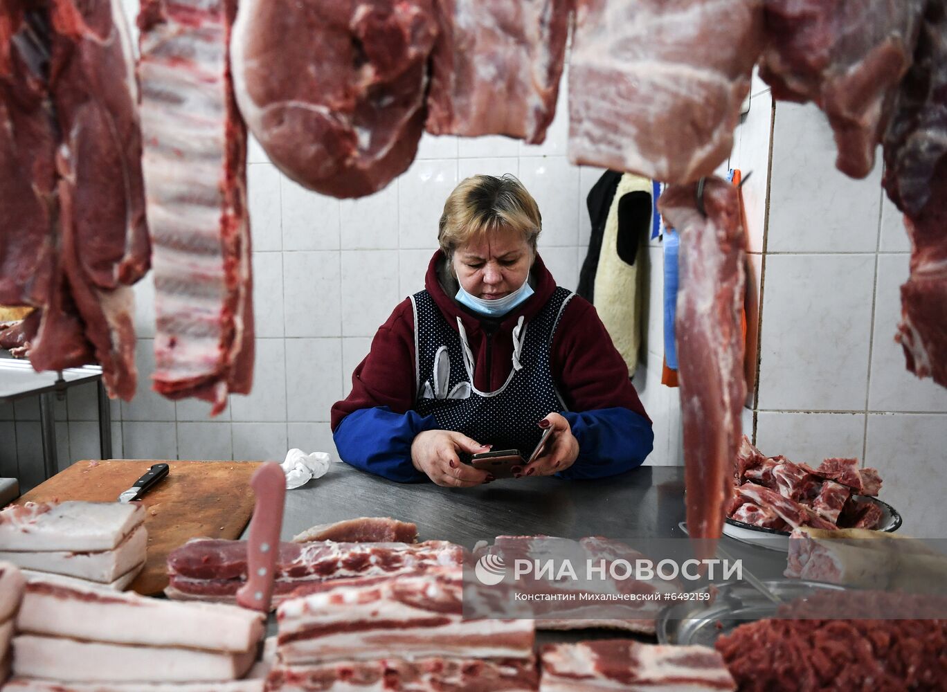 Мясной лабаз на Центральном рынке в Симферополе