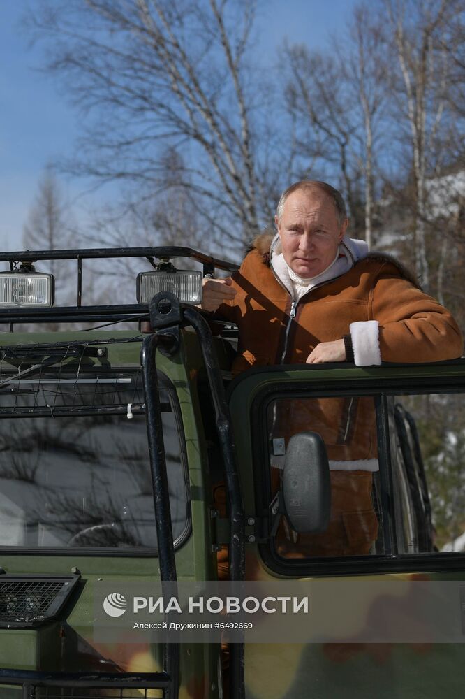 Отдых президента РФ В. Путина в Сибири