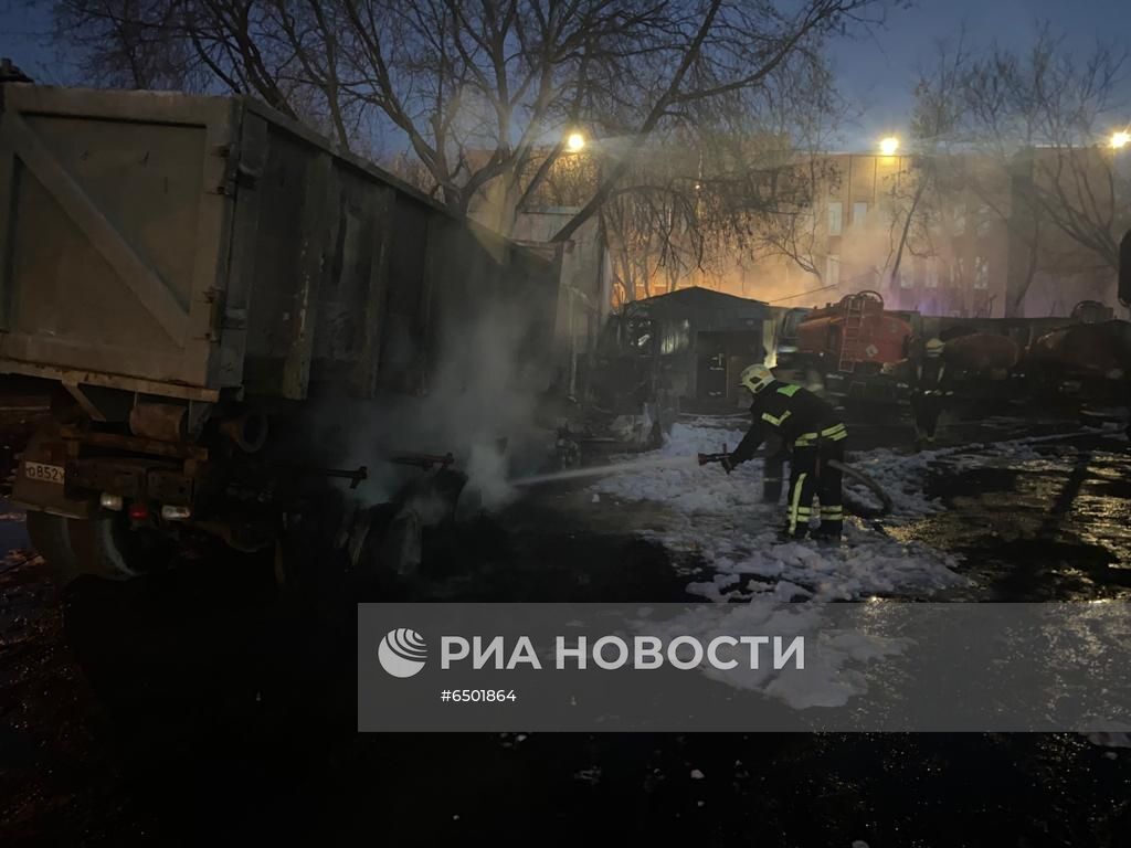 Грузовые автомобили сгорели на северо-востоке Москвы