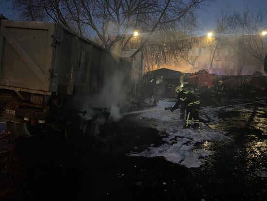 Грузовые автомобили сгорели на северо-востоке Москвы