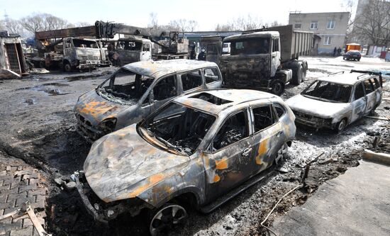 Грузовые автомобили сгорели на северо-востоке Москвы 