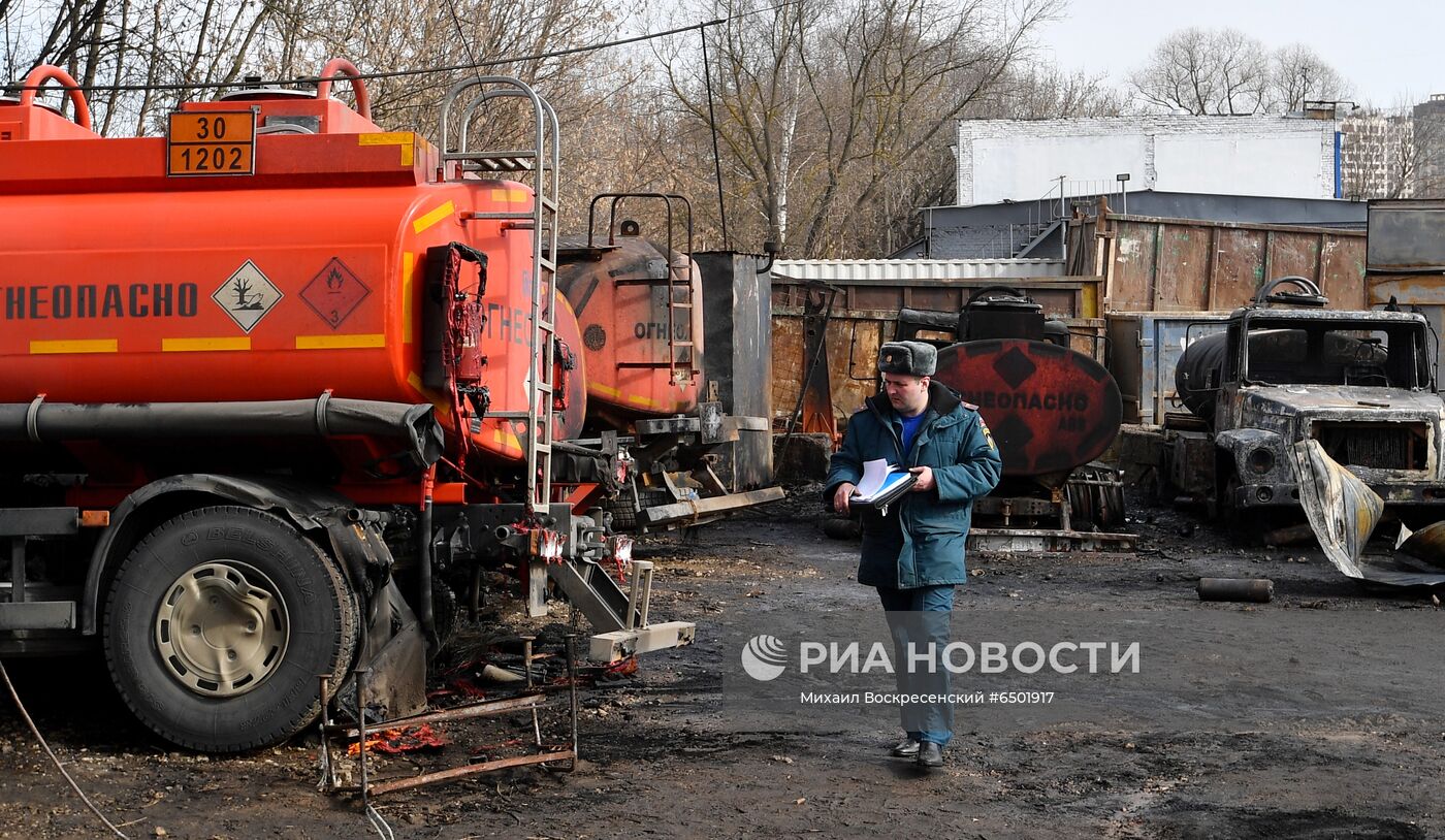Грузовые автомобили сгорели на северо-востоке Москвы 