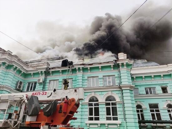 Пожар в кардиохирургическом центре в Благовещенске