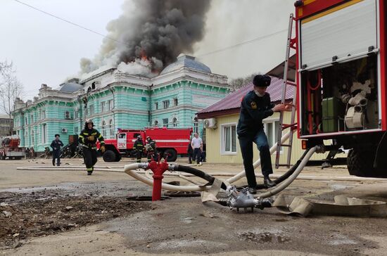 Пожар в кардиохирургическом центре в Благовещенске