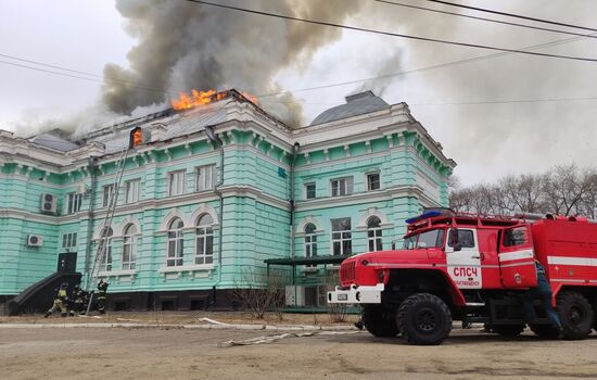 Пожар в кардиохирургическом центре в Благовещенске