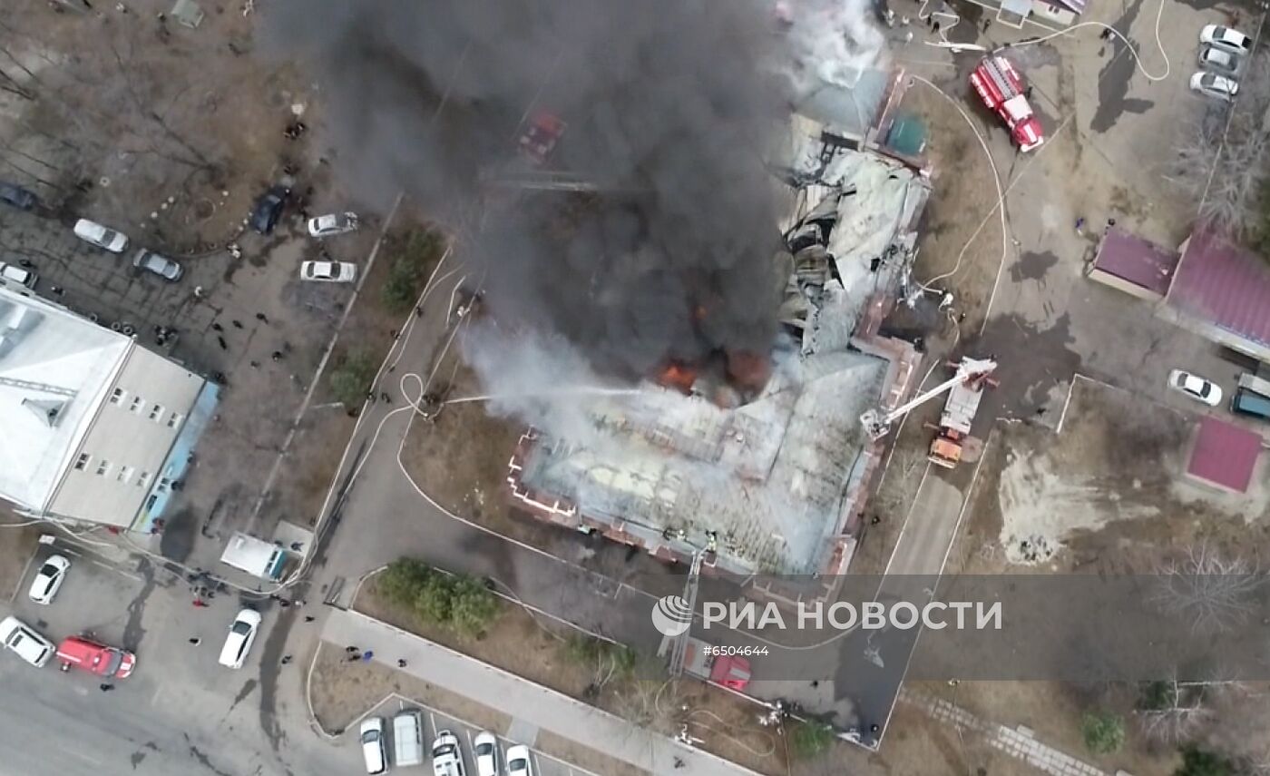 Пожар в кардиохирургическом центре в Благовещенске