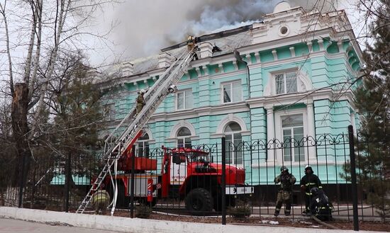 Пожар в кардиохирургическом центре в Благовещенске