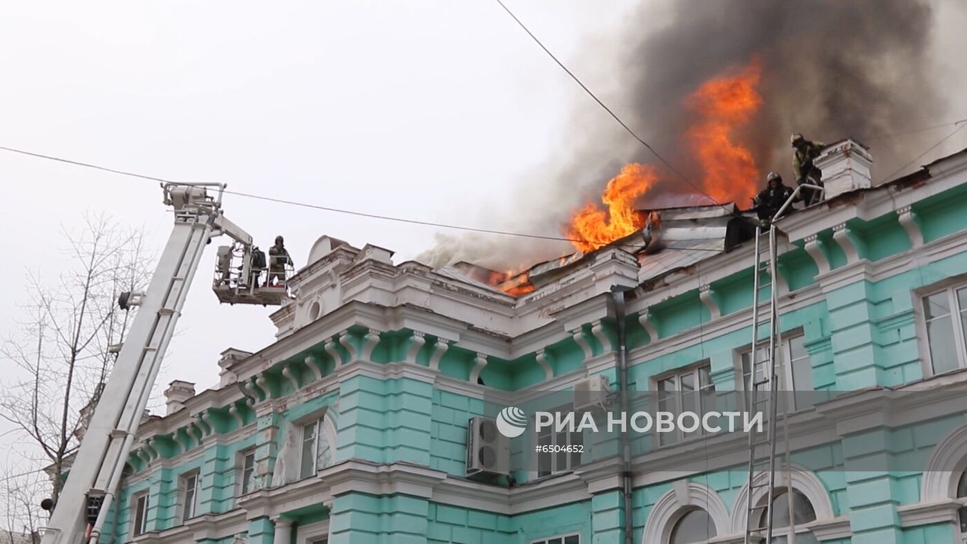 Пожар в кардиохирургическом центре в Благовещенске