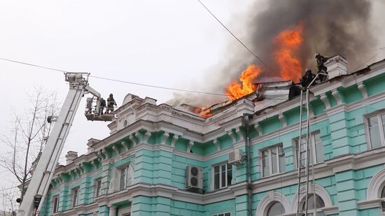 Пожар в кардиохирургическом центре в Благовещенске