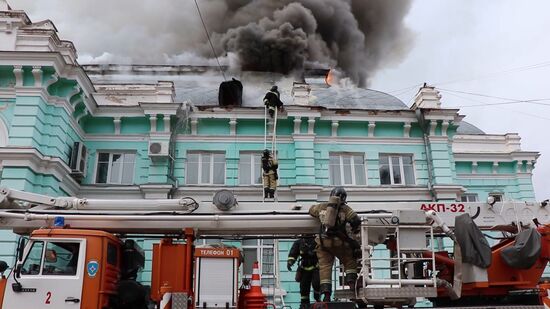 Пожар в кардиохирургическом центре в Благовещенске