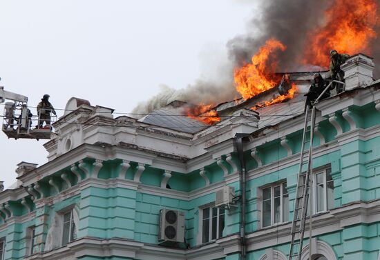 Пожар в кардиохирургическом центре в Благовещенске