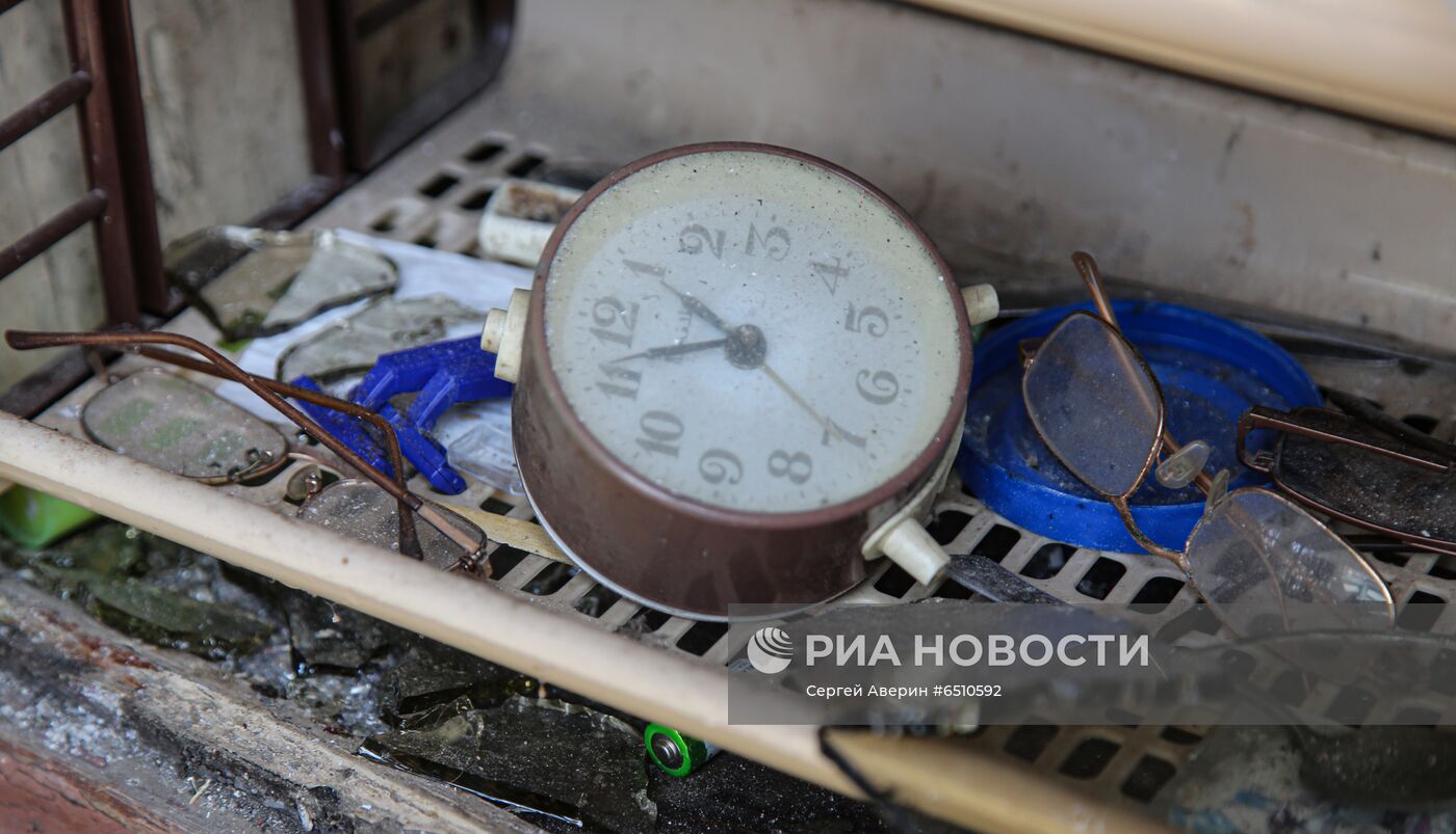 Последствия обстрела в Донецкой области