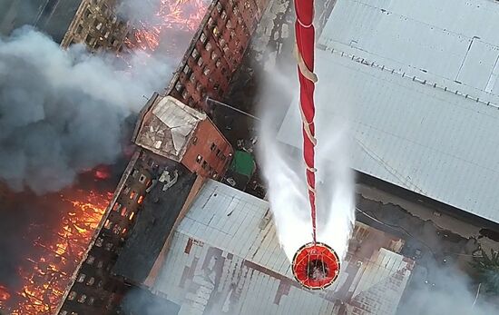 Пожар на фабрике "Невская мануфактура"