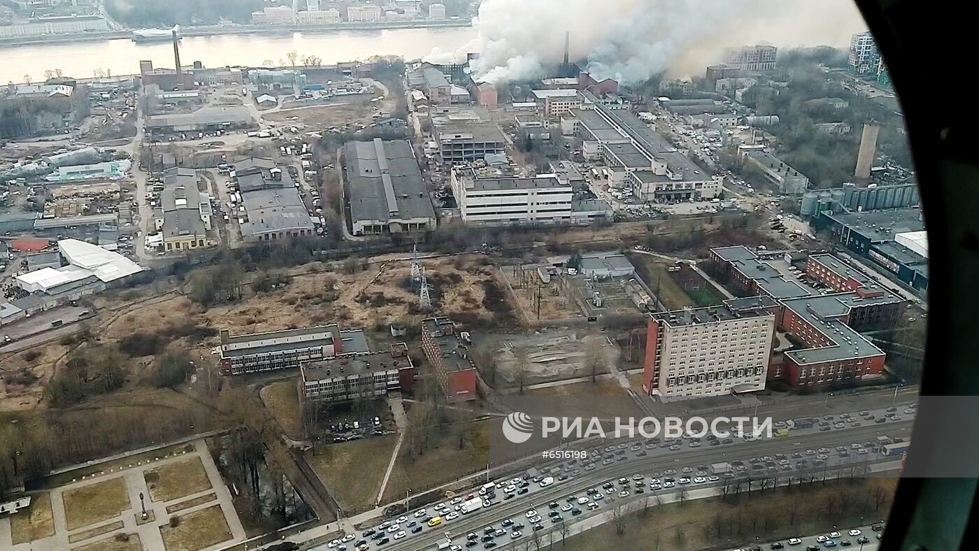 Пожар на фабрике "Невская мануфактура"