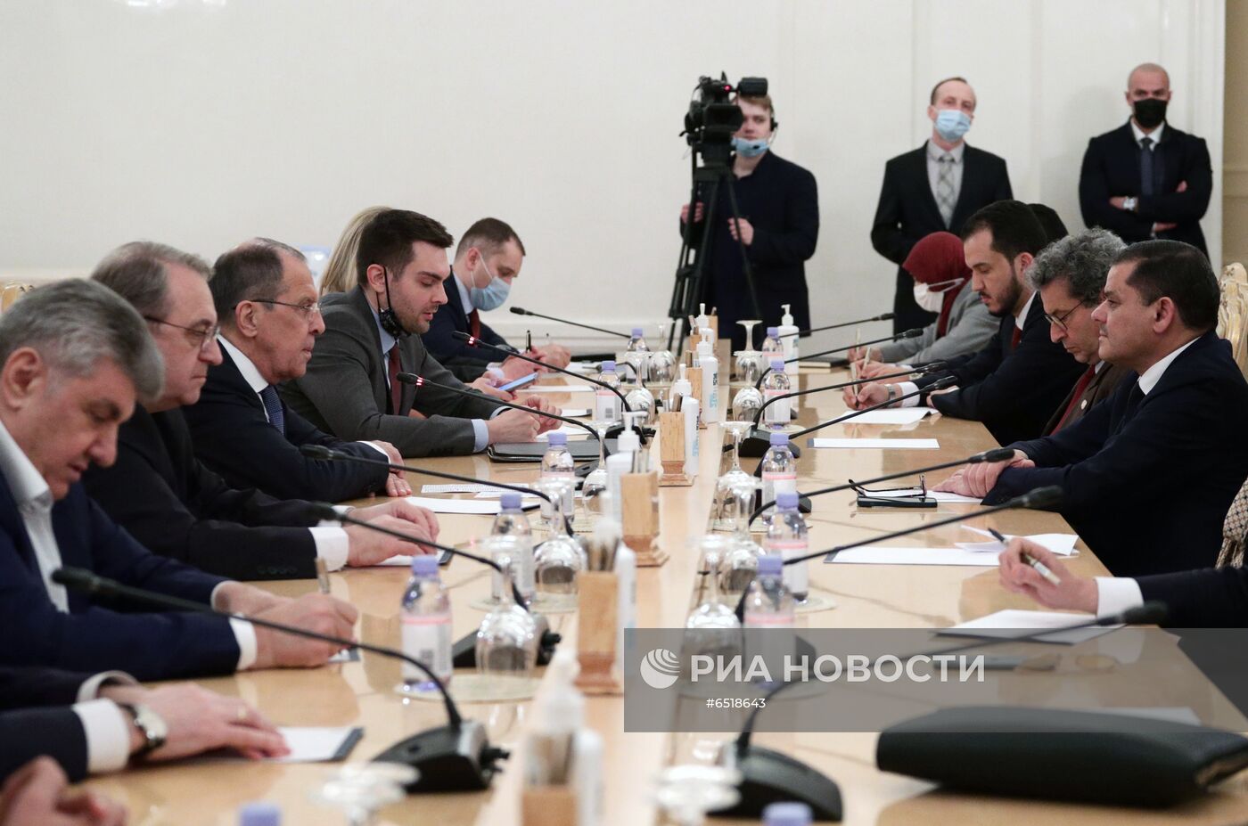 Встреча главы МИД РФ С. Лаврова с премьер-министром Ливии А. Дбейбой