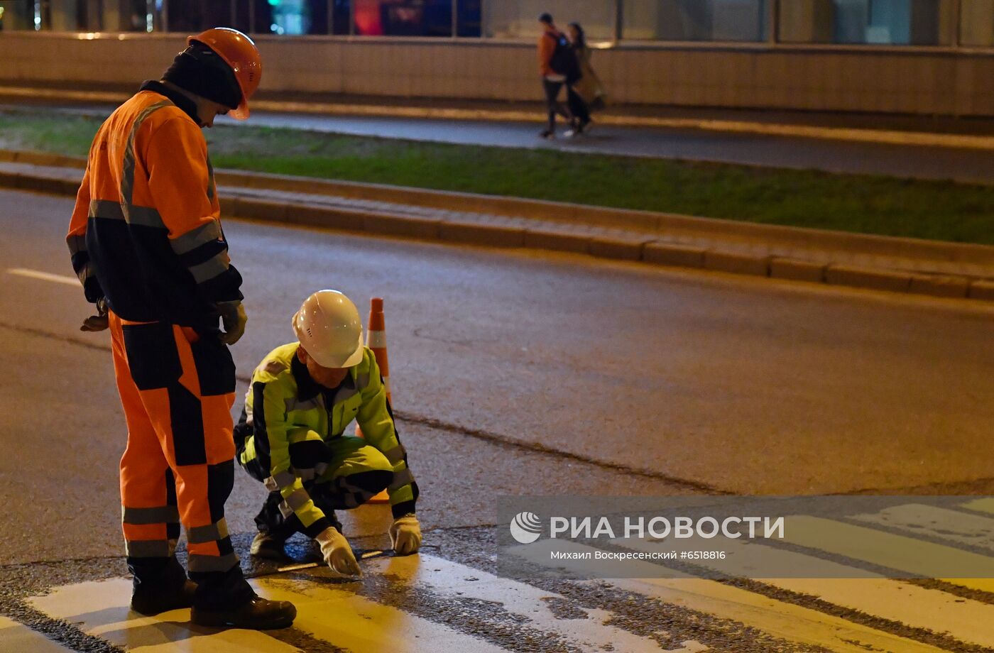 Нанесение дорожной разметки в Москве