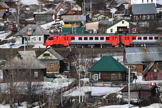 Ледоход на реке Кондома в Кемеровской области