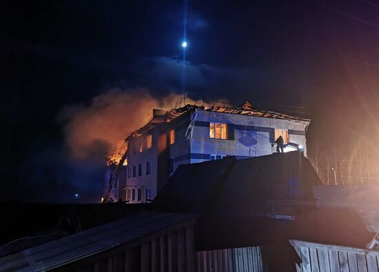 Взрыв газа и пожар в трёхэтажном жилом доме в Нижегородской области