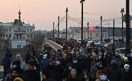 Несанкционированные акции в поддержку А. Навального в регионах России