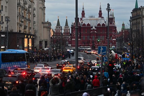 Несанкционированная акция в поддержку А. Навального в Москве