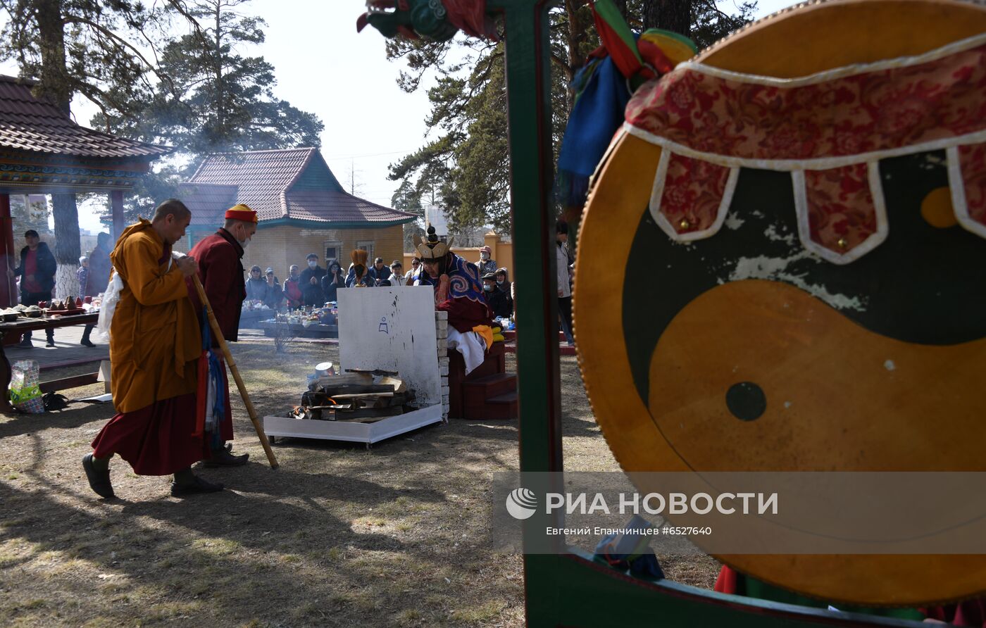 Обряд "Жинсрег" в буддийском храме в Чите