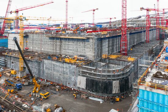 Строительство завода "НОВАТЭК-Мурманск" в Белокаменке