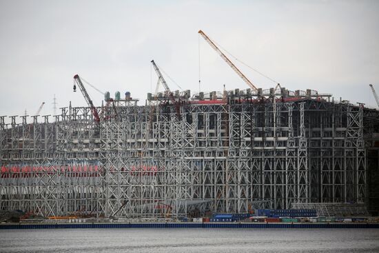 Строительство завода "НОВАТЭК-Мурманск" в Белокаменке