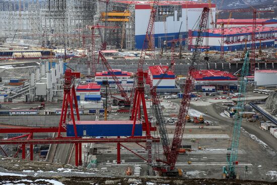 Строительство завода "НОВАТЭК-Мурманск" в Белокаменке