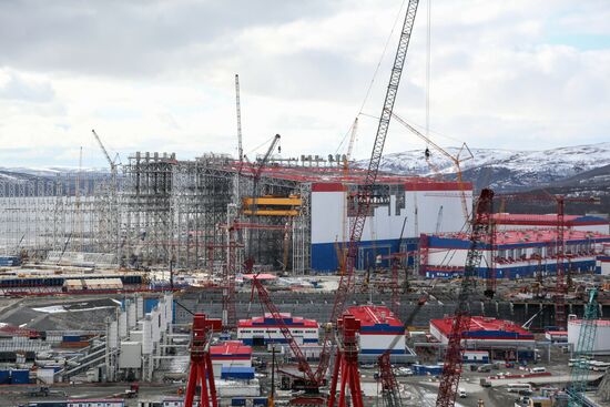 Строительство завода "НОВАТЭК-Мурманск" в Белокаменке