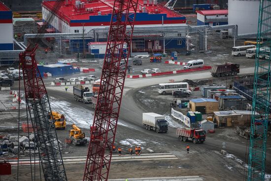 Строительство завода "НОВАТЭК-Мурманск" в Белокаменке