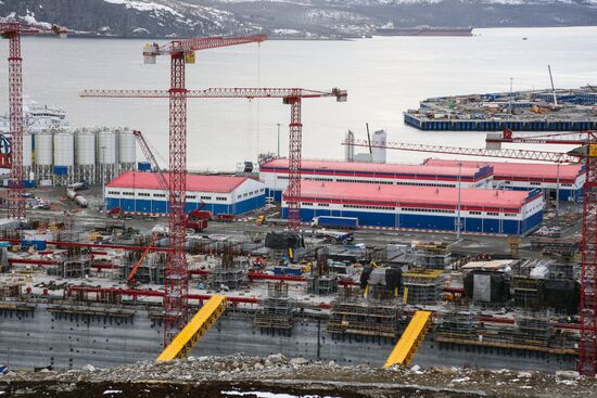 Строительство завода "НОВАТЭК-Мурманск" в Белокаменке