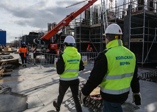 Строительство завода "НОВАТЭК-Мурманск" в Белокаменке