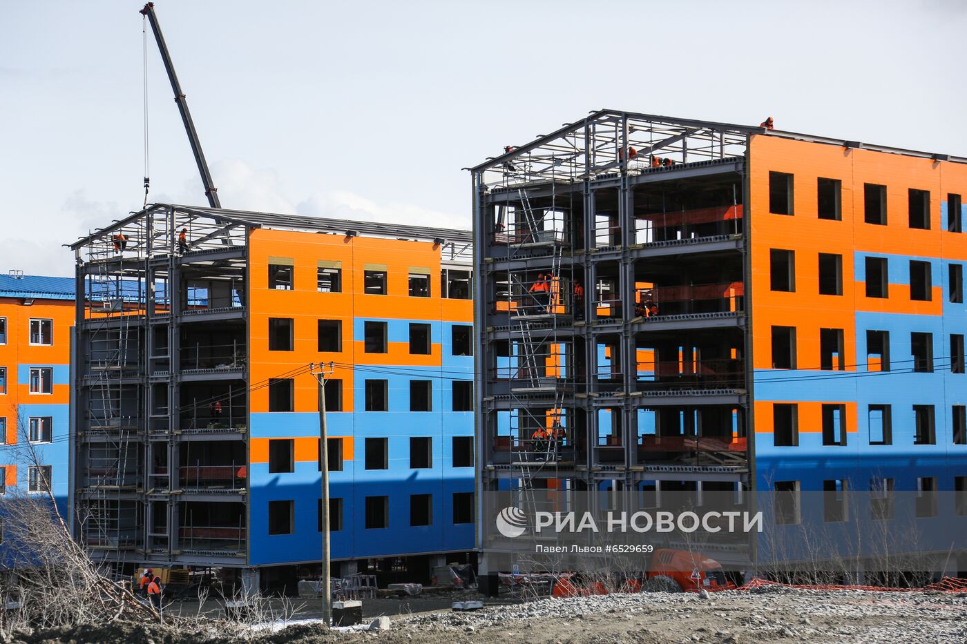 Строительство завода "НОВАТЭК-Мурманск" в Белокаменке