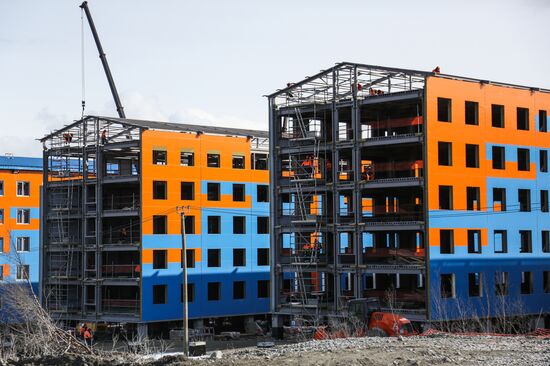 Строительство завода "НОВАТЭК-Мурманск" в Белокаменке