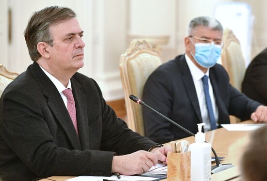 Встреча глав МИД РФ и Мексики С. Лаврова и М. Эмбарда