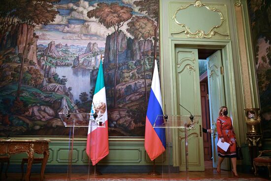 Встреча глав МИД РФ и Мексики С. Лаврова и М. Эмбарда