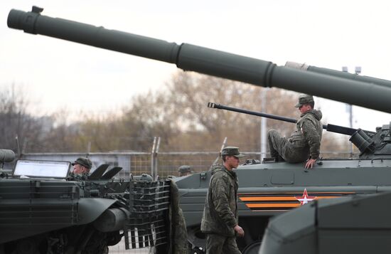 Ночная репетиция парада Победы в Москве 