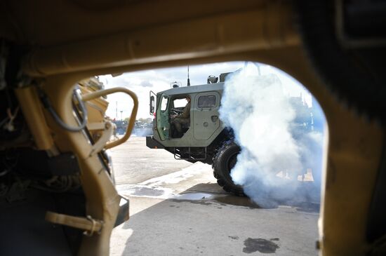 Ночная репетиция парада Победы в Москве 