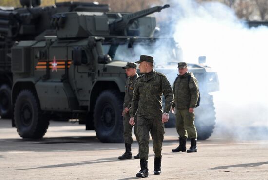 Ночная репетиция парада Победы в Москве 