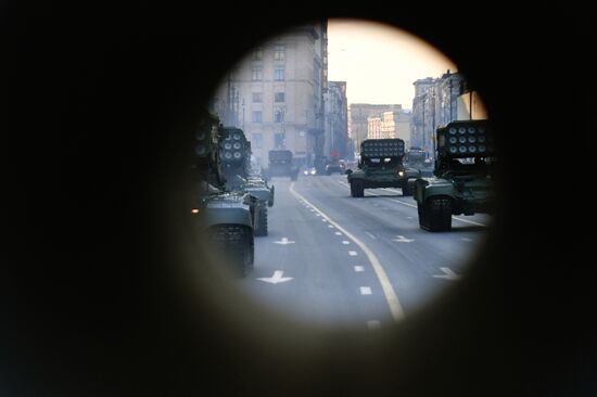 Ночная репетиция парада Победы в Москве 