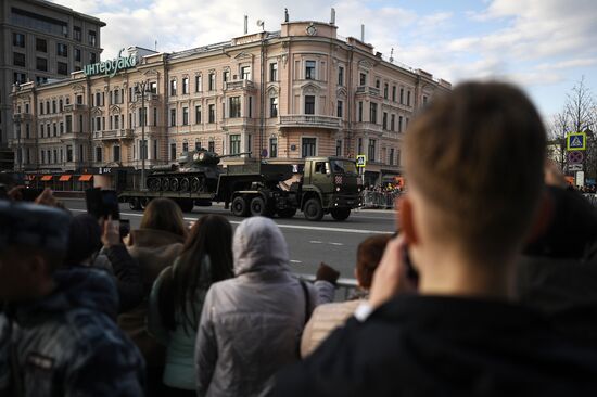 Ночная репетиция парада Победы в Москве